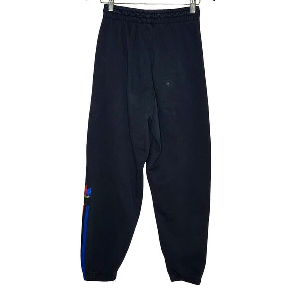 Adidas Originals Sweatpants Women's S Drawstring Pull-On Black Multicolor Stripe - Picture 5 of 13